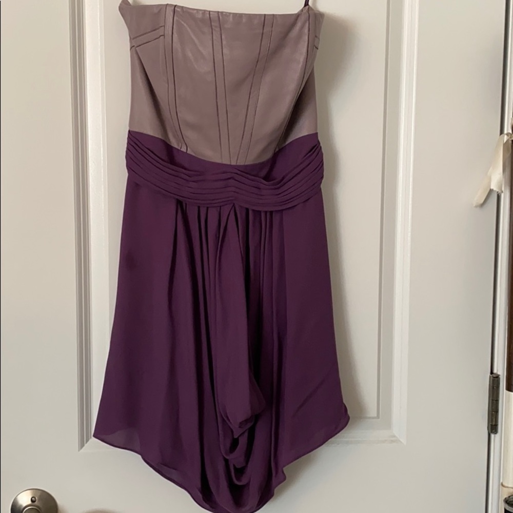 Alice and Olivia strapless leather dress